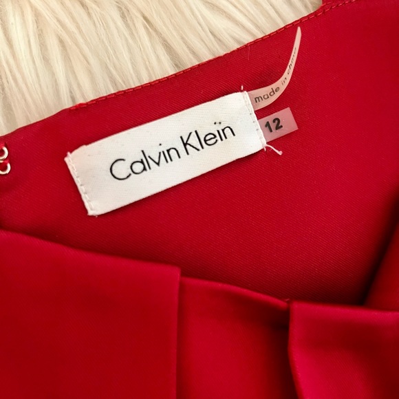 Calvin Klein red satin minidress. Size 12. - Picture 4 of 5